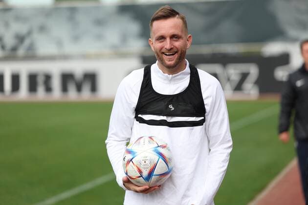 SOCCER - UEFA EL, Sturm vs Feyenoord GRAZ,AUSTRIA,26.OCT.22 - SOCCER - UEFA Europa League, group stage, SK Sturm Graz vs Feyenoord Rotterdam, preview, training Sturm. Image shows Jakob Jantscher (Sturm).  GEPAxpictures xChrisxBauer