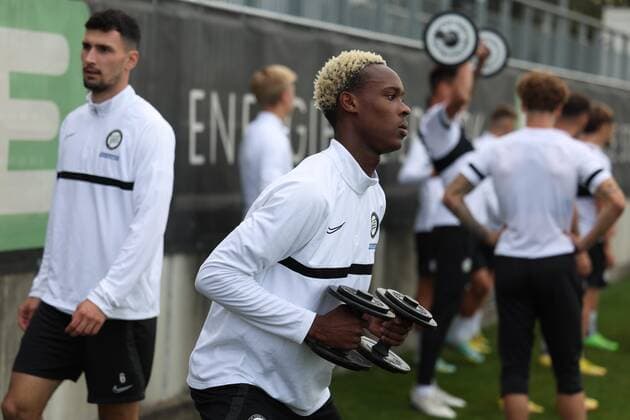 SOCCER - UEFA EL, Sturm vs Feyenoord GRAZ,AUSTRIA,26.OCT.22 - SOCCER - UEFA Europa League, group stage, SK Sturm Graz vs Feyenoord Rotterdam, preview, training Sturm. Image shows Emanuel Emegha (Sturm).  GEPAxpictures xChrisxBauer