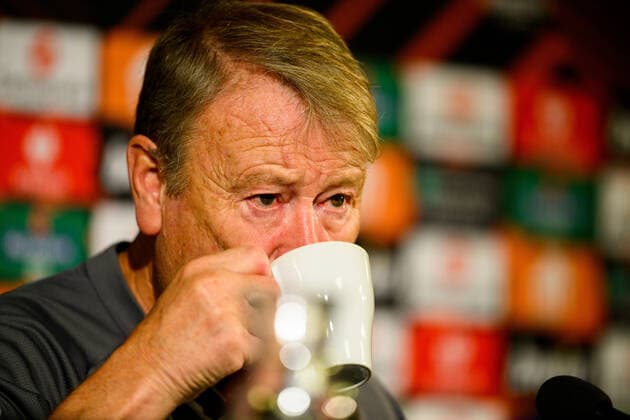 221026 Head coach Age Hareide during a press conference, PK, Pressekonferenz with Malmö FF on October 26, 2022 in Malmö. Photo: Ludvig Thunman BILDBYRAN kod LT LT0432 fotboll football soccer fotball uefa europa league presskonferens press conference malmö ff bbeng Copyright: LUDVIGxTHUNMAN BB221026LT054