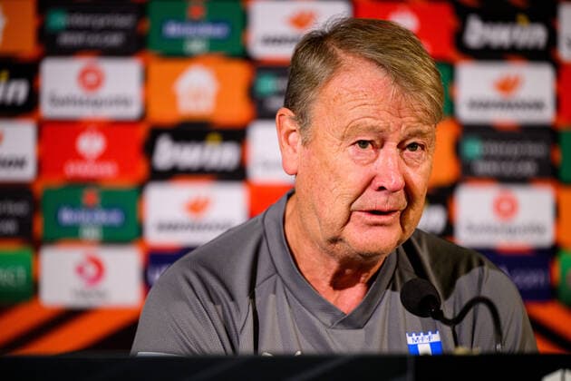 221026 Head coach Age Hareide during a press conference, PK, Pressekonferenz with Malmö FF on October 26, 2022 in Malmö. Photo: Ludvig Thunman BILDBYRAN kod LT LT0432 fotboll football soccer fotball uefa europa league presskonferens press conference malmö ff bbeng Copyright: LUDVIGxTHUNMAN BB221026LT058