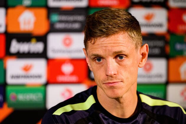 221026 Sören Rieks during a press conference, PK, Pressekonferenz with Malmö FF on October 26, 2022 in Malmö. Photo: Ludvig Thunman BILDBYRAN kod LT LT0432 fotboll football soccer fotball uefa europa league presskonferens press conference malmö ff bbeng Copyright: LUDVIGxTHUNMAN BB221026LT059