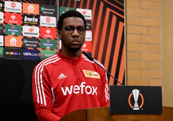 Fussball, Herren, Saison 2022 2023, Europa League, 1. FC Union Berlin, Pressekonferenz vor der Europa-League-Partie 1. FC Union Berlin - SC Sporting Braga, im Bild: Sheraldo Becker (1. FC Union), 26.10. 2022, Copyright: xMatthiasxKochx
