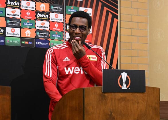 Fussball, Herren, Saison 2022 2023, Europa League, 1. FC Union Berlin, Pressekonferenz vor der Europa-League-Partie 1. FC Union Berlin - SC Sporting Braga, im Bild: Sheraldo Becker (1. FC Union), 26.10. 2022, Copyright: xMatthiasxKochx