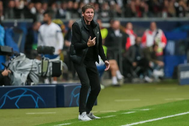 26.10.2022, Deutsche Bank Park, Germany, Frankfurt, Eintracht Frankfurt vs Olympique Marseille - UEFA Champions League - Group D, Trainer Oliver Glasner (Eintracht Frankfurt) gestikuliert, gestik (Foto H. Langer) Deutsche Bank Park Frankfurt Germany