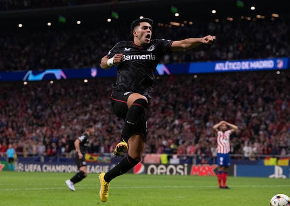 Sport Bilder des Tages 2022-2023 Champions League Atletico de Madrid vs Bayer Leverkusen Oct 26th 26th October 2022; Stadium Civitas Metropolitano, Madrid, Champions League, Atletico de Madrid versus Bayer 04 Leverkusen; Amiri celebrate the final equalize Copyright: xJorgexRopero xActionxPlusxImagesx