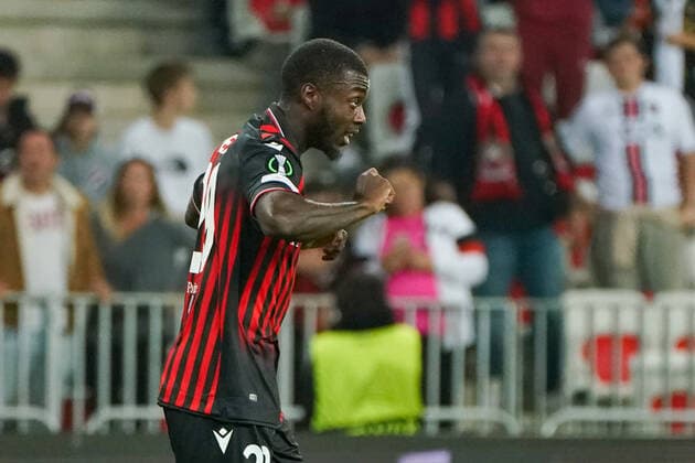 Joie - Nicolas Pepe (OGC Nice) FOOTBALL : OGC Nice vs FK Partizan - Conference League - Phase de groupe - Nice - 27 10 2022 NorbertScanella Panoramic 