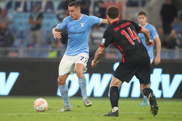 Rome, Italy 27.10.2022: Marusic of Lazio In action during the Uefa Europe League 2022-2023 , Group F - SS matchday 5, football match between SS Lazio vs FC Midtjylland at Olympic Stadium in Rome, Italy.  Copyright: xmarcoxiacobuccix xipa-agency.netx xmarcoxiacobuccix 0