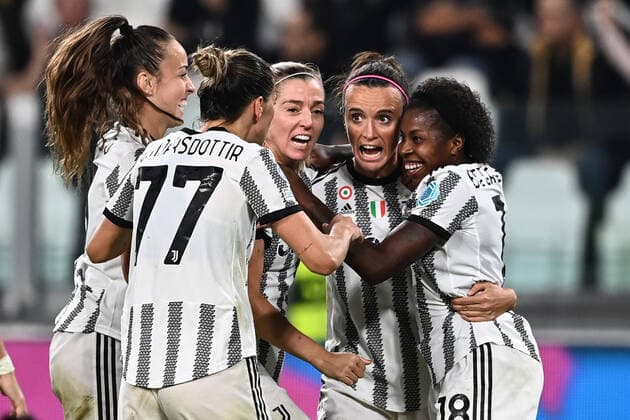 Mg Torino 27 10 2022 - Champions League femminile Juventus-Lione foto Matteo Gribaudi Image nella foto: esultanza gol Juventus 