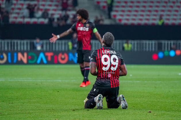 Mario Lemina (OGC Nice) FOOTBALL : OGC Nice vs FK Partizan - Conference League - Phase de groupe - Nice - 27 10 2022 NorbertScanella Panoramic 