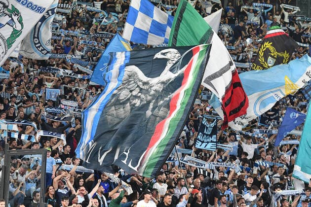 27th October 2022; Olimpico Stadium, Roma, Italy; Uefa Europa League 2022 2023 football Match, Lazio versus Midtjylland; Lazio s supporters show their colours  ActionPlus12441181 AllShotLive