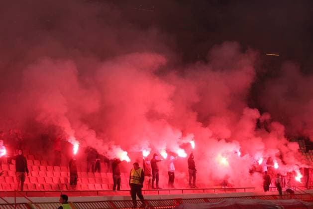 CRVENA ZVEZDA vs TRABZONSPOR Supporters football Crvena zvezda against Trabzonspor UEFA Europa league, Rajko Mitic stadium, Belgrade, 27.10.2022 Foto: FOOTBALL, UEFA EUROPA LEAGUE, CRVENA ZVEZDA, RED STAR, TRABZONSPOR Belgrade Rajko Mitic stadium Serbia Copyright: xMarkoxMetlas xMNxPressx