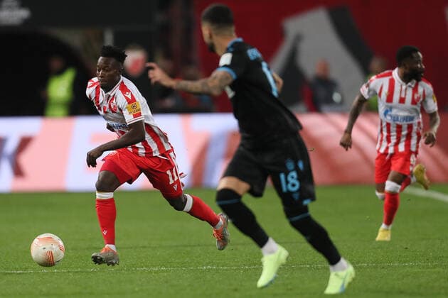 CRVENA ZVEZDA vs TRABZONSPOR OSMAN BUKARI football Crvena zvezda against Trabzonspor UEFA Europa league, Rajko Mitic stadium, Belgrade, 27.10.2022 Foto: FOOTBALL, UEFA EUROPA LEAGUE, CRVENA ZVEZDA, RED STAR, TRABZONSPOR Belgrade Rajko Mitic stadium Serbia Copyright: xMarkoxMetlas xMNxPressx