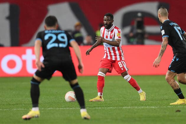 CRVENA ZVEZDA vs TRABZONSPOR GUELOR KANGA football Crvena zvezda against Trabzonspor UEFA Europa league, Rajko Mitic stadium, Belgrade, 27.10.2022 Foto: FOOTBALL, UEFA EUROPA LEAGUE, CRVENA ZVEZDA, RED STAR, TRABZONSPOR Belgrade Rajko Mitic stadium Serbia Copyright: xMarkoxMetlas xMNxPressx