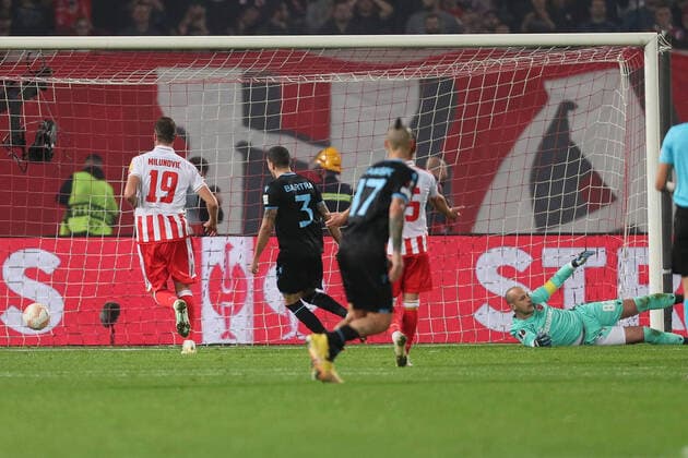 CRVENA ZVEZDA vs TRABZONSPOR MILAN BORJAN goalkeper football Crvena zvezda against Trabzonspor UEFA Europa league, Rajko Mitic stadium, Belgrade, 27.10.2022 Foto: FOOTBALL, UEFA EUROPA LEAGUE, CRVENA ZVEZDA, RED STAR, TRABZONSPOR Belgrade Rajko Mitic stadium Serbia Copyright: xMarkoxMetlas xMNxPressx
