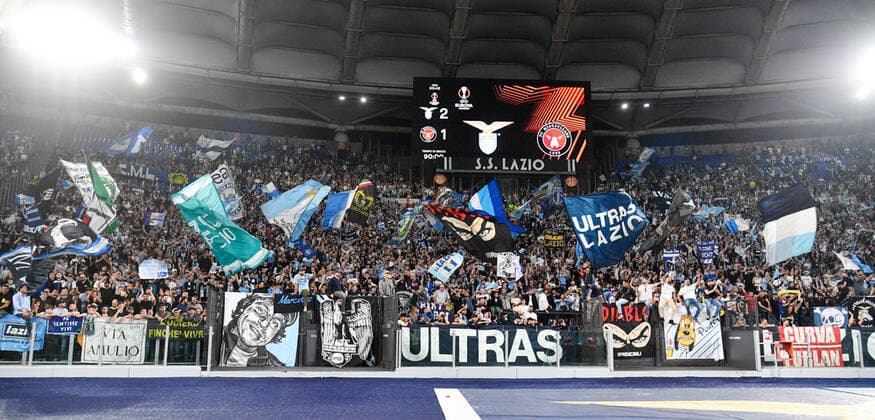 October 27, 2022, Rome, Italy: SS Lazio fans during the UEFA Europa League 2022-2023 football match between SS Lazio and FC Midtjylland at The Olympic Stadium in Rome on 27 October 2022. football Europa League match - SS Lazio vs FC Midtjylland, Rome, Italy  - ZUMAl164 20221027_zsa_l164_243 Copyright: xFabrizioxCorradettix
