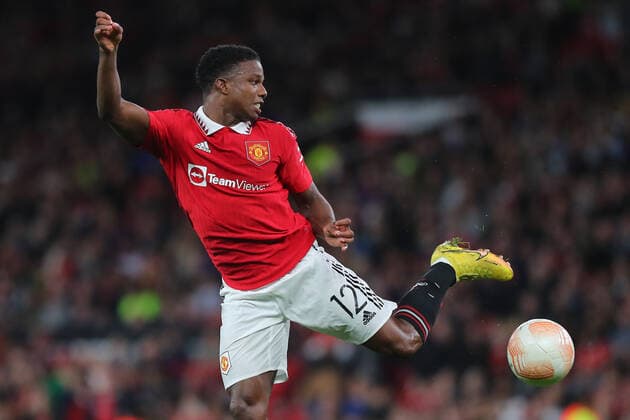 October 27, 2022, Manchester, Greater Manchester, United Kingdom: Tyrell Malacia during the UEFA Europa League match Manchester United, ManU vs Sheriff Tiraspol at Old Trafford, Manchester, United Kingdom, 27th October 2022. Manchester United Kingdom - ZUMAn307 20221027_zsa_n307_135 Copyright: xStefanxConstantin NewsxImagesx