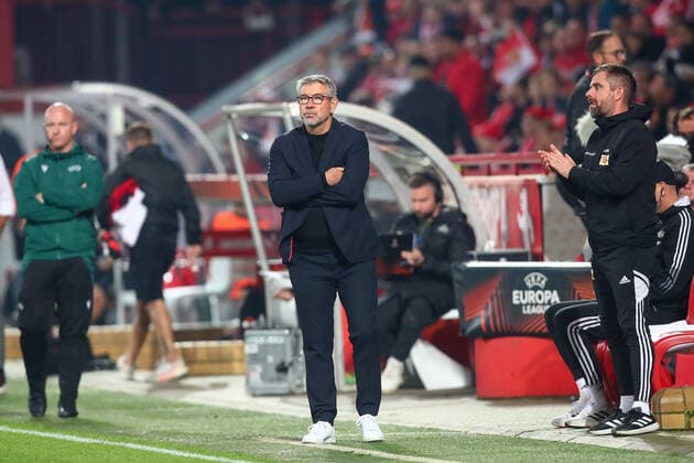 27.10.2022, xtgx, Fussball UEFA Europa League, 1. FC Union Berlin - Sporting Braga emspor, v.l. Urs Fischer (Union Berlin, Trainer) (DFL DFB REGULATIONS PROHIBIT ANY USE OF PHOTOGRAPHS as IMAGE SEQUENCES and or QUASI-VIDEO) Berlin