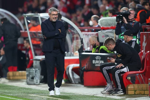 27.10.2022, xtgx, Fussball UEFA Europa League, 1. FC Union Berlin - Sporting Braga emspor, v.l. Urs Fischer (Union Berlin, Trainer) (DFL DFB REGULATIONS PROHIBIT ANY USE OF PHOTOGRAPHS as IMAGE SEQUENCES and or QUASI-VIDEO) Berlin