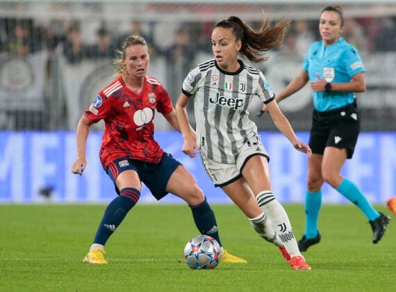October 27, 2022, Turin, Italy: Julia Grosso of Juventus Women during the UEFA WomenÃ¢â‚¬â ¢s Champions League Group C, football match between Juventus Women and Olympique Lyonnais on 27 October 2022 at Allianz Stadium,Turin, Italy. Photo . UEFA Champions League Women football match - Juventus Women vs Olympique Lyonnais, Turin, Italy  - ZUMAl164 20221027_zsa_l164_357 Copyright: xNderimxKacelix