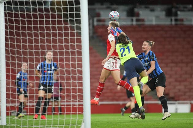Lena Hurtig of Arsenal Women scores the second goal during the Womens Champions League match between Arsenal Women and FC Zurich Women at the Emirates Stadium, London, England on 27 October 2022. Copyright: xJoshuaxSmithx 34030042