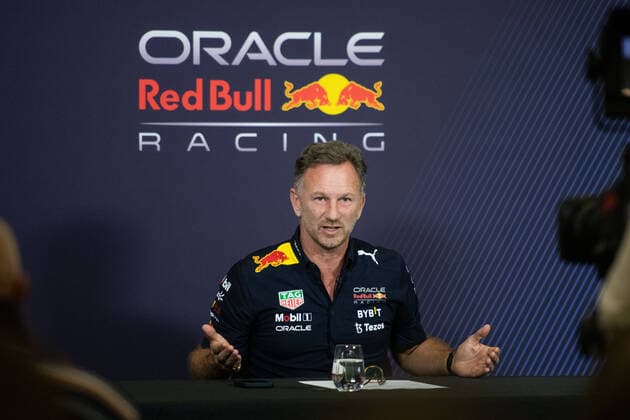 Christian Horner (Oracle Red Bull Racing, Teamchef) gibt eine Pressekonferenz zum ABA (Accepted Breach Agreement) zwischen FIA und Red Bull Racing zur Ueberschreitung des Cost Cap (Kostenobergrenze), MEX, Formel 1 Grand Prix von Mexiko, Autodromo Hermanos Rodriguez Mexico City, Ankunft der Fahrer, 28.10.2022 MEX, Formel 1 Grand Prix von Mexiko, Autodromo Hermanos Rodriguez Mexico City, Ankunft der Fahrer, 28.10.2022 Mexico City Copyright: xEibner Memmlerx EP_MMR