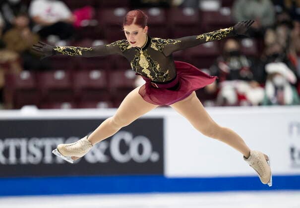 October 29, 2022, Mississauga, ON, Canada: Eliska Brezinova of the Czech Reupblic performs her free program during the women competition at Skate Canada International in Mississauga, Ont., on Saturday, October 29, 2022. Eliska Brezinova  - ZUMAc35_ 20221029_zaf_c35_015 Copyright: xPaulxChiassonx