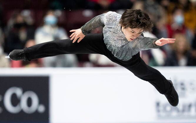 October 29, 2022, Mississauga, ON, Canada: Shoma Uno of Japan performs his free program during the men™s competition at Skate Canada International in Mississauga, Ont., on Saturday, October 29, 2022. Shoma Uno  - ZUMAc35_ 20221029_zaf_c35_202 Copyright: xPaulxChiassonx