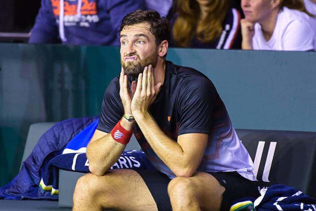 Sport Themen der Woche KW44 Sport Bilder des Tages Attitude de Quentin Halys ( FRA ) - TENNIS : Rolex Paris Masters - Paris - 31 10 2022 FedericoPestellini Panoramic 