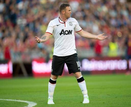 Wayne Rooney of Manchester United, ManU reacts after missing a penalty kick during the Barcelona FC vs. Manchester United friendly soccer match at Ullevi Arena in Goteborg, Sweden, Wednesday Aug. 8, 2012. Photo Bjorn Larsson Rosvall SCANPIX SWEDEN kod 9200 GOTEBORG SWEDEN Soccer x9200x