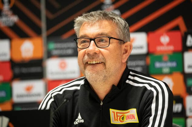 Fussball, Herren, Saison 2022 2023, Europa League, Royale Union Saint-Gilloise - 1. FC Union Berlin (Gruppenphase, Gruppe D, 6. Spieltag), Pressekonferenz und Training des 1. FC Union am Tag vor dem Spiel, Trainer Urs Fischer (1. FC Union Berlin), 02.11. 2022, Copyright: xSebastianxRäppold MatthiasxKochx