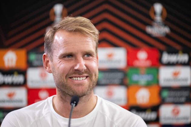 221102 Ola Toivonen during a press conference, PK, Pressekonferenz with Malmö FF on November 2, 2022 in Braga. Photo: Petter Arvidson BILDBYRAN kod PA PA0429 fotboll football soccer fotball uefa europa league presskonferens press conference malmö ff bbeng Copyright: PETTERxARVIDSON BB221102PA105