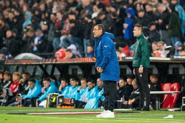 ROTTERDAM - Lazio Roma coach Maurizio Sarri during the UEFA Europa League Group F match between Feyenoord and Lazio Roma at Feyenoord Stadium de Kuip on November 3, 2022 in Rotterdam, Netherlands. ANP Dutch Height Cor Lasker UEFA Europa League group F 2022 2023 xVIxANPxSportx xCorxLaskerxIVx