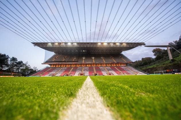 221103 General view of Estadio Municipal de Braga ahead of the UEFA Europa League between Braga and Malmö FF on November 3, 2022 in Braga. Photo: Petter Arvidson BILDBYRAN kod PA PA0430 fotboll football soccer fotball uefa europa league braga malmö ff bbeng arena interiör Estadio Municipal de Braga Copyright: PETTERxARVIDSON BB221103PA007