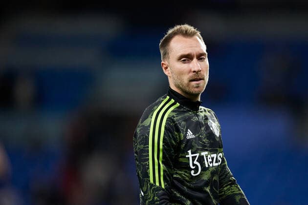 November 3, 2022, SAN SEBASTIAN, GUIPUZCOA, SPAIN: Christian Eriksen of Manchester United, ManU looks on prior the UEFA Europa League group E match between Real Sociedad and Manchester United at Reale Arena on November 3, 2022, in San Sebastian, Spain. SAN SEBASTIAN SPAIN - ZUMAa181 20221103_zaa_a181_003 Copyright: xRicardoxLarreinax