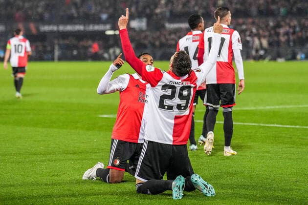 UEFA Europa League: Feyenoord v Lazio Roma Rotterdam - Santiago Gimenez of Feyenoord celebrates the 1-0 during the match between Feyenoord v Lazio Roma at Stadion Feijenoord De Kuip on 3 November 2022 in Rotterdam, The Netherlands. Copyright: xTomxBodex