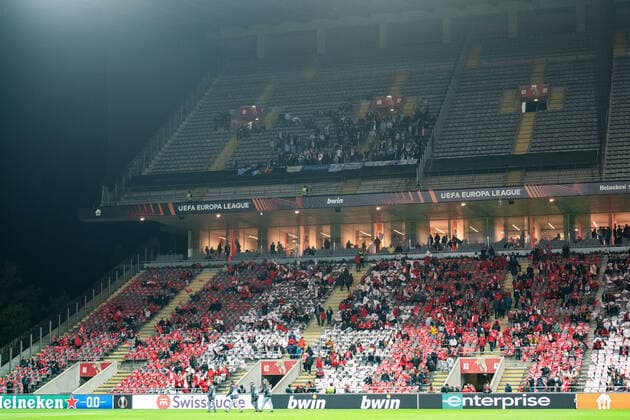 221103 Supporters of Malmö FF ahead of the UEFA Europa League between Braga and Malmö FF on November 3, 2022 in Braga. Photo: Petter Arvidson BILDBYRAN kod PA PA0430 fotboll football soccer fotball uefa europa league braga malmö ff bbeng publik Copyright: PETTERxARVIDSON BB221103PA052