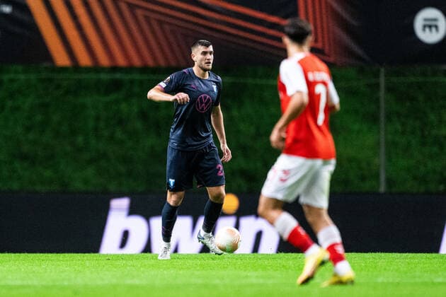221103 MatÄ?j Chalus of Malmö FF during the UEFA Europa League between Braga and Malmö FF on November 3, 2022 in Braga. Photo: Petter Arvidson BILDBYRAN kod PA PA0430 fotboll football soccer fotball uefa europa league braga malmö ff bbeng Copyright: PETTERxARVIDSON BB221103PA065