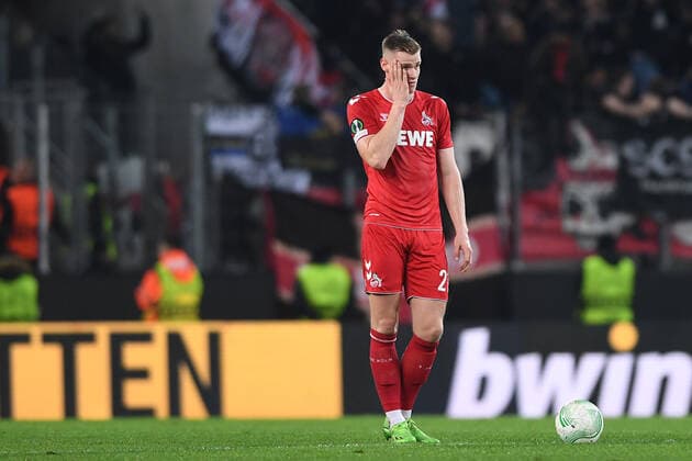 Sport Bilder des Tages Fußball UEFA Conference League Gruppenphase 6. Spieltag 1. FC Köln - OGC Nizza am 03.11.2022 im RheinEnergieStadion in Köln Steffen Tigges ( Köln ) enttäuscht