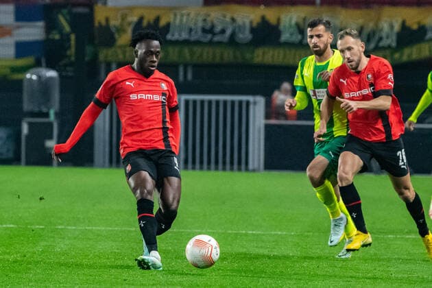 Arnaud Kalimuendo (Stade Rennais) FOOTBALL : Stade Rennais x AEK Larnaca - Ligue Europa - JournÃ e 6 - 03 11 2022 BaptisteAutissier Panoramic 