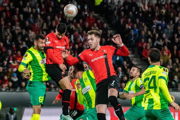 Joe Rodon (Stade Rennais) Martin Terrier (Stade Rennais) FOOTBALL : Stade Rennais x AEK Larnaca - Ligue Europa - JournÃ e 6 - 03 11 2022 BaptisteAutissier Panoramic 