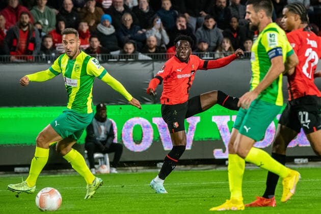 Arnaud Kalimuendo (Stade Rennais) FOOTBALL : Stade Rennais x AEK Larnaca - Ligue Europa - JournÃ e 6 - 03 11 2022 BaptisteAutissier Panoramic 
