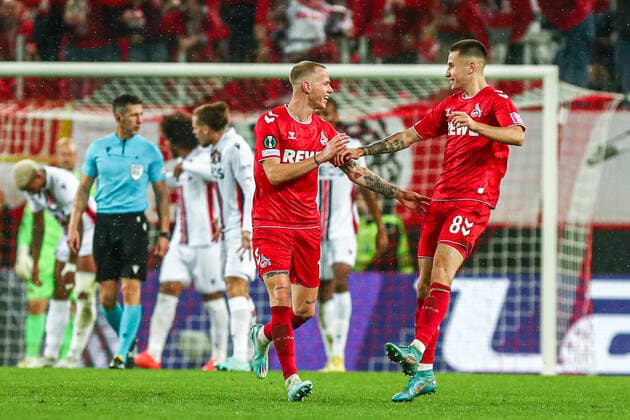 Tor, Torjubel, zum 2:2 durch Ondrej Duda (FC Köln Koeln, 18), GER, FC Köln Koeln vs. OGC Nizza Nice, UEFA Conference League 2022 23, Gruppenphase, Gruppe D, 6. Spieltag, 03.11.2022, GER, FC Köln Koeln vs. OGC Nizza Nice, UEFA Conference League 2022 23, Gruppenphase, Gruppe D, 6. Spieltag, 03.11.2022, Foto: Eibner-Pressefoto Gabriel Boia Köln Koeln Copyright: xEibner-Pressefoto GabrielxBoiax EP_EER