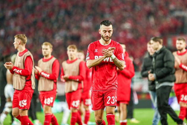 Sargis Adamyan (FC Köln Koeln, 23) unzufrieden, enttäuscht enttaeuscht nach dem Spiel, GER, FC Köln Koeln vs. OGC Nizza Nice, UEFA Conference League 2022 23, Gruppenphase, Gruppe D, 6. Spieltag, 03.11.2022, GER, FC Köln Koeln vs. OGC Nizza Nice, UEFA Conference League 2022 23, Gruppenphase, Gruppe D, 6. Spieltag, 03.11.2022, Foto: Eibner-Pressefoto Gabriel Boia Köln Koeln Copyright: xEibner-Pressefoto GabrielxBoiax EP_EER