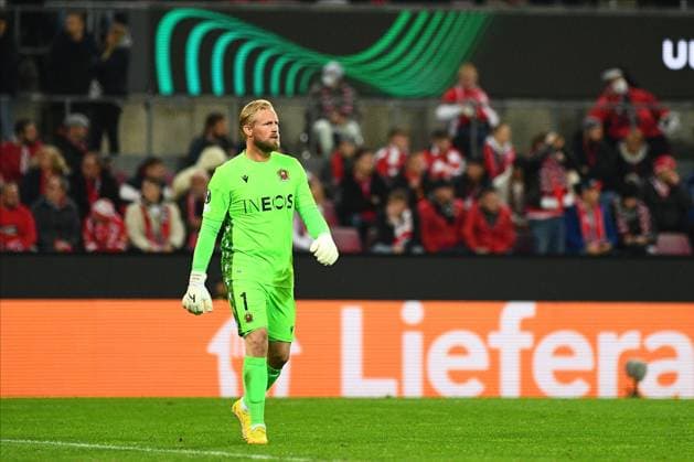 GERMANY, COLOGNE - NOVEMBER 3, 2022: Kasper Schmeichel. The match of UEFA Europa Conference League 1. FC Köln - OGC Nizza at RHEIN Energie Stadion  Copyright: xVitaliixKliuievx