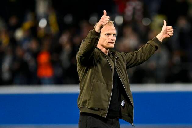 LEUVEN, BELGIUM - NOVEMBER 03 : Geraerts Karel head coach of Union St-Gilloise pictured after the UEFA Europa league match between Union St-Gilloise and Union Berlin at the King Power Stadium at den Dreef November 3, 2022 in Leuven, Belgium, 3 11 2022 ( Union ST-Gilloise v Union Berlin PhotoNews Panoramic 