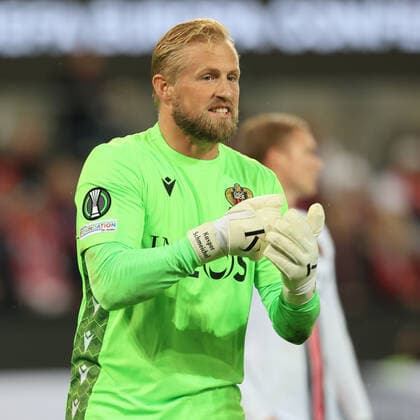 Torwart Kasper Schmeichel (Nizza) , Conference League, Köln, Deutschland, 06.10.2022, 1. FC Köln - OGC Nizza.