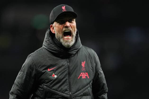 Sport Themen der Woche KW44 Sport Bilder des Tages London, England, 6th November 2022. Jurgen Klopp, Manager of Liverpool celebrates after the Premier League match at the Tottenham Hotspur Stadium, London. Picture credit should read: Kieran Cleeves Sportimage EDITORIAL USE ONLY. No use with unauthorised audio, video, data, fixture lists, club league logos or live services. Online in-match use limited to 120 images, no video emulation. No use in betting, games or single club league player publications. SPI-2018-0043
