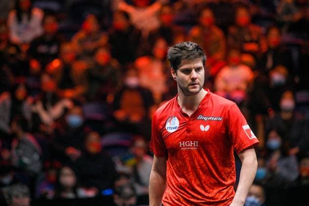 RECORD DATE NOT STATED Ukrainian-born German Table tennis, Tischtennis player Dimitrij Ovtcharov defeated Chinese table tennis player Fan Zhendong 3-2 in the men s singles 1 4 finals of 2022 World TeamTennis (WTT) World Cup Final, Xinxiang City, central China s Henan Province, 28 October, 2022. 2022 WTT World Cup Final men s singles 1 4 finals: Ukrainian-born German table tennis player Dimitrij Ovtcharov defeats Chinese table tennis player Fan Zhendong 