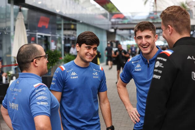 COLLET Caio (bra), DOOHAN Jack (aus), Alpine F1 Team A522, portrait Alpine F1 Team, portrait during the Formula 1 Heineken Grande Premio de Sao Paulo 2022, Sao Paulo Grand Prix Grand Prix 2022, 21st round of the 2022 FIA Formula One World Championship, WM, Weltmeisterschaft from November 11 to 13, 2022 on the Interlagos Circuit, in Sao Paulo, Brazil - F1 - SAO PAULO GRAND PRIX 2022 DPPI Panoramic 00122047_AV6_2354