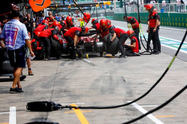 16 Charles Leclerc (MCO, Scuderia Ferrari), F1 Grand Prix of Brazil at Autodromo Jose Carlos Pace on November 11, 2022 in Sao Paulo, Brazil. (Photo by HOCH ZWEI) Sao Paulo Brazil